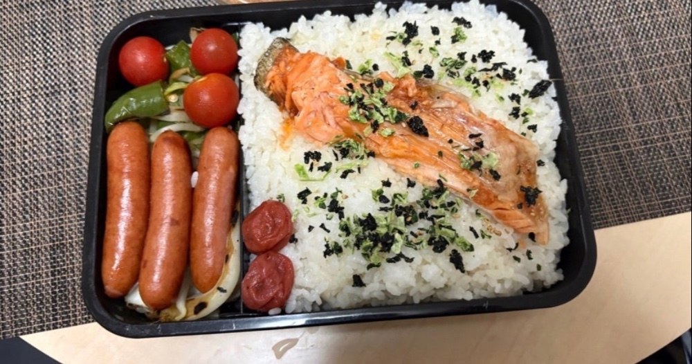 昼ご飯(自作弁当🍱)一人暮らしの男飯、 今日もちゃんと作りました！ レビュー写真