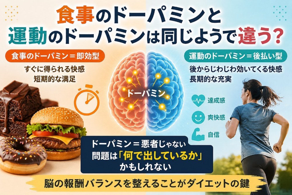 マンジャロいいと思う！(2)食事のドーパミンと運動のドーパミンは同じようで違う？