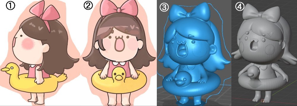 流行り？の2Dイラストから3Dモデルを作成してみる