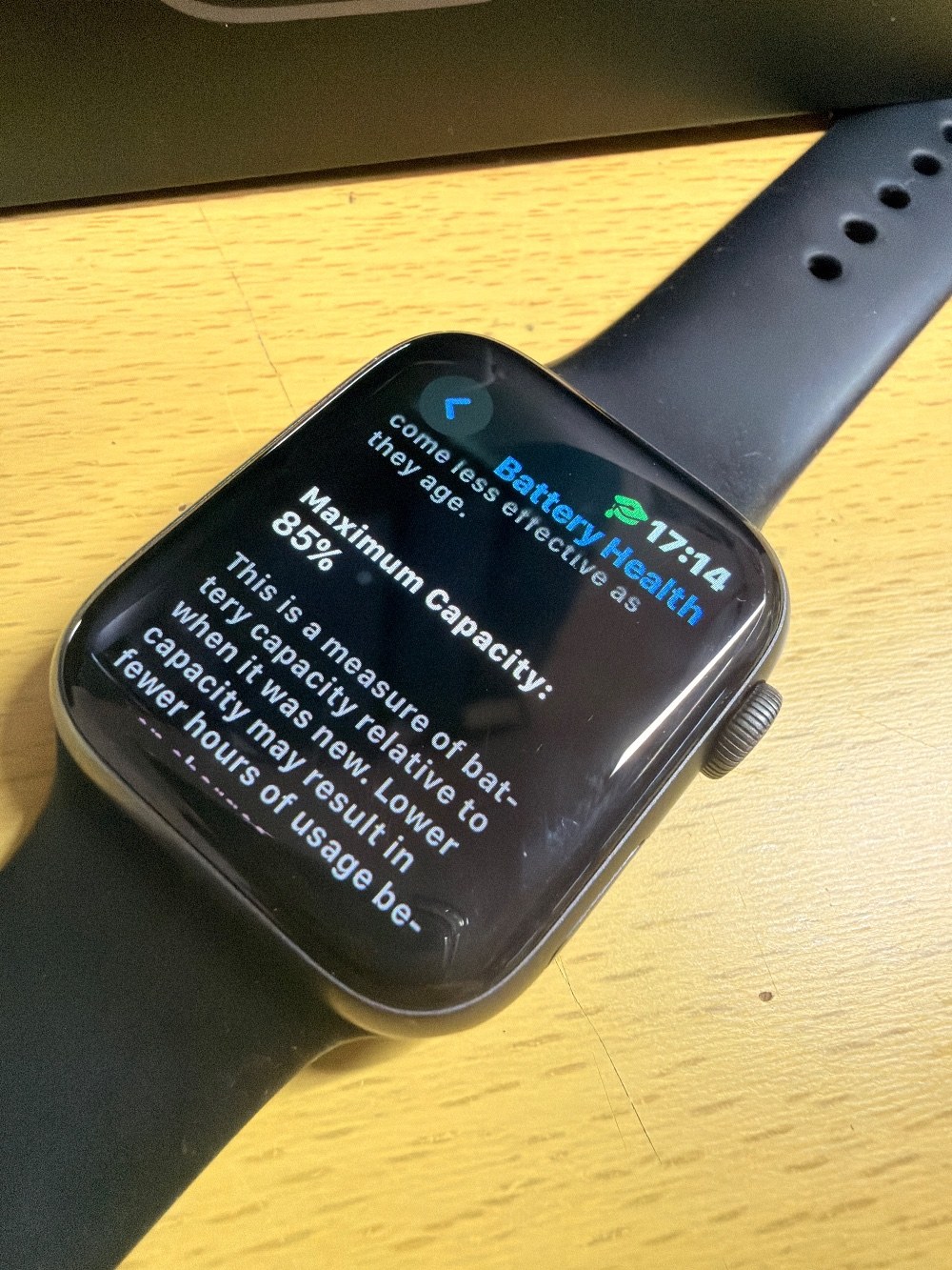 最大バッテリーは85%でした！