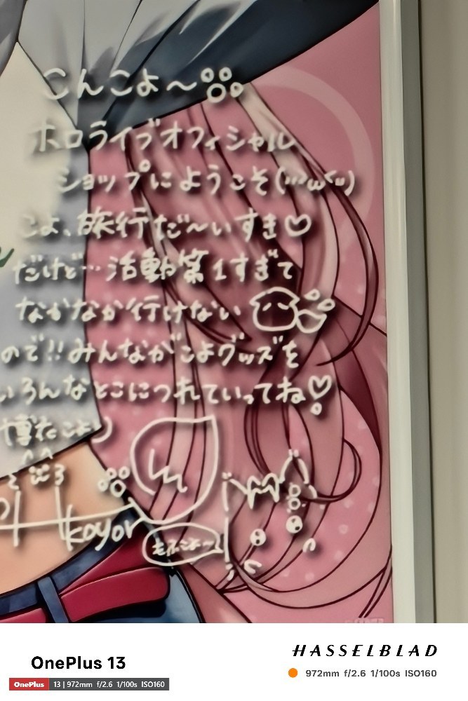 約50倍ズームでも文字が鮮明に読める実力を持つ望遠性能