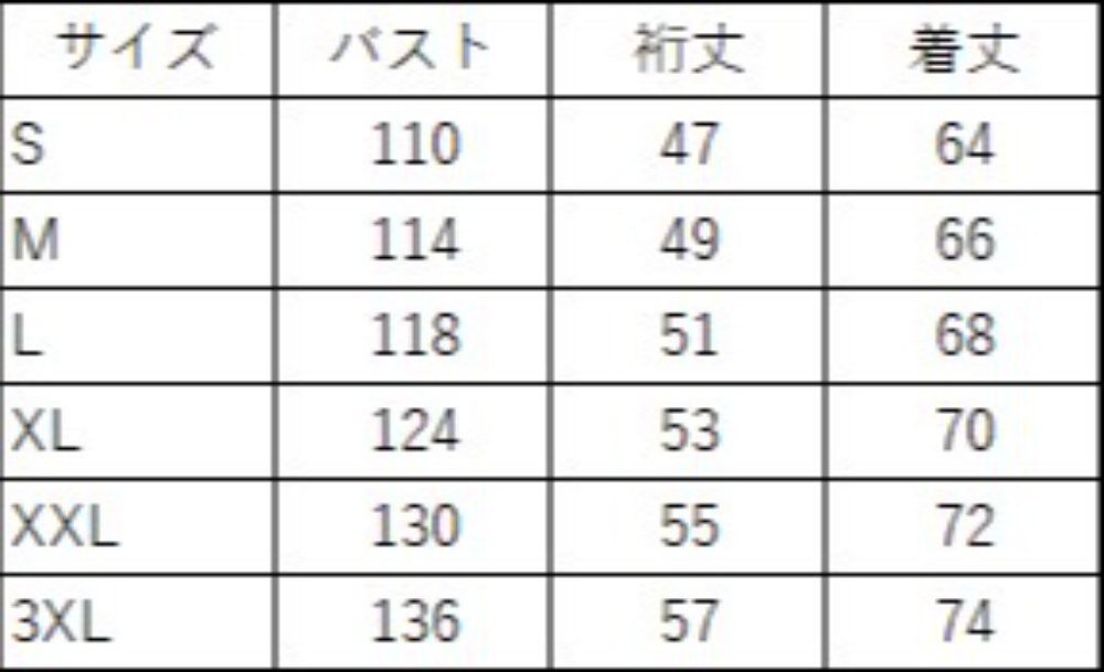 サイズ表