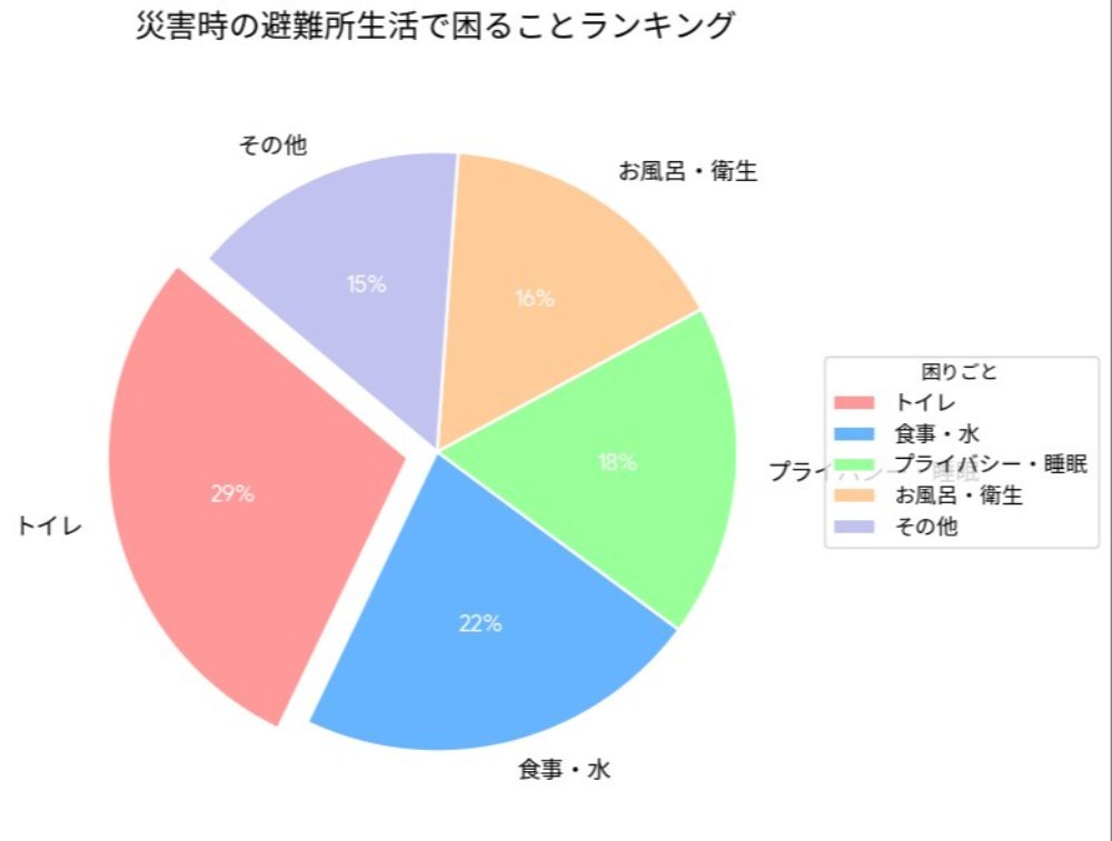 災害時避難所で困ることランキングをGoogleのAIに聞いてみた
