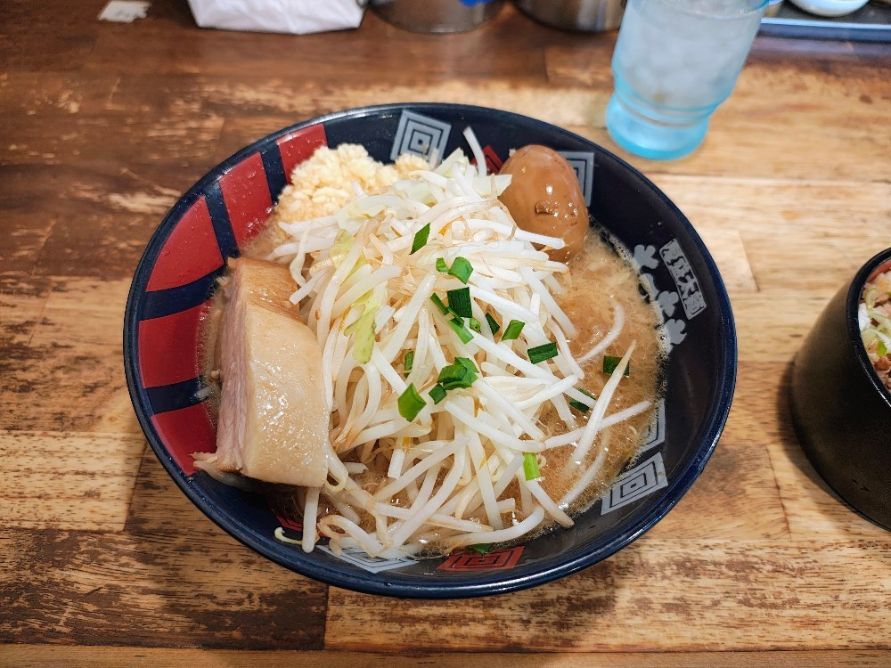 量的に丁度良いラーメン（麺少な目）です。