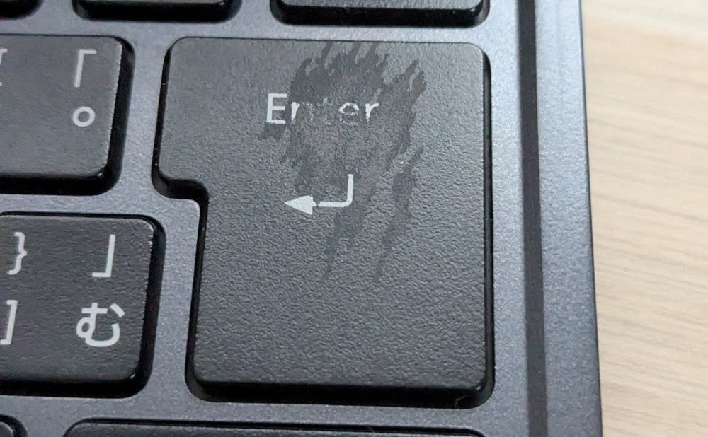 Enterキーの塗装剥げ