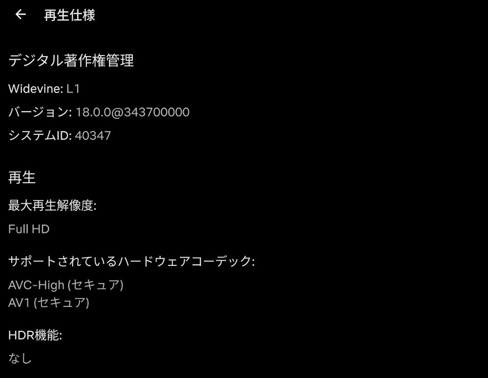 Netflix 再生仕様