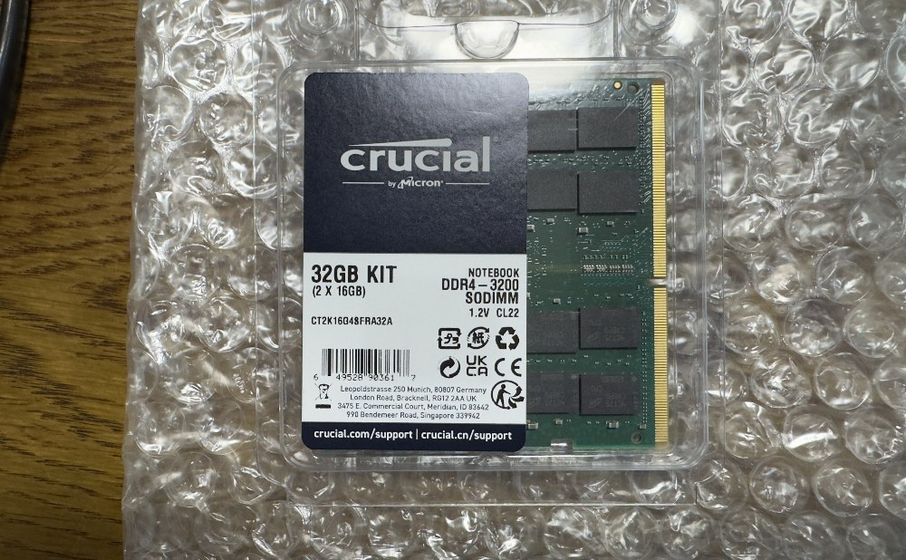 Crusial 16GB×2
