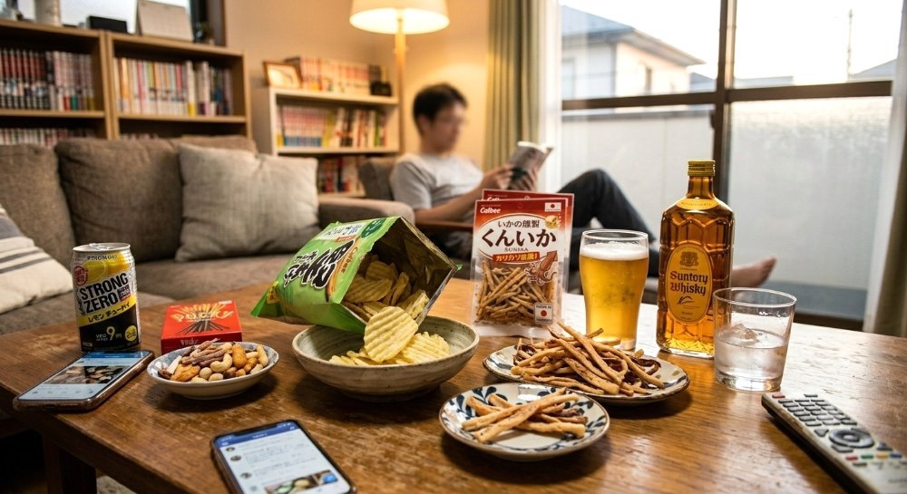 1人で飲み散らかしてるAI生成画像