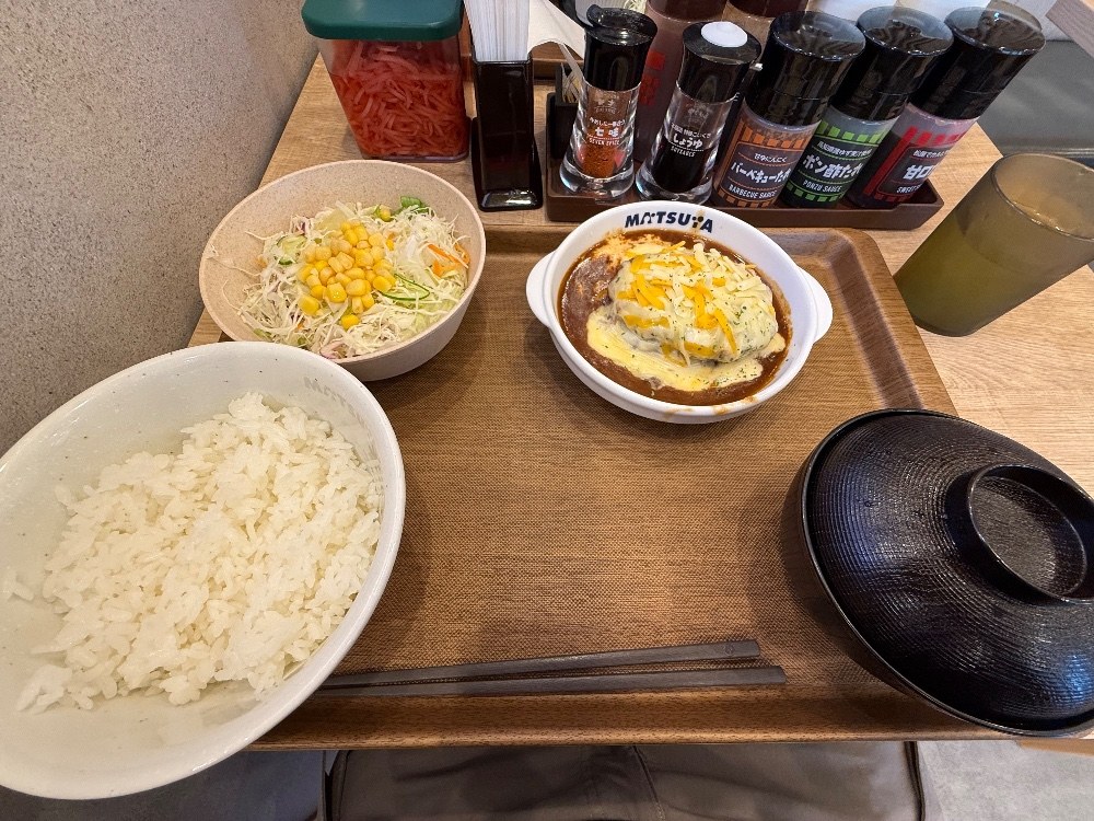 ハンバーグダブル、ご飯並盛