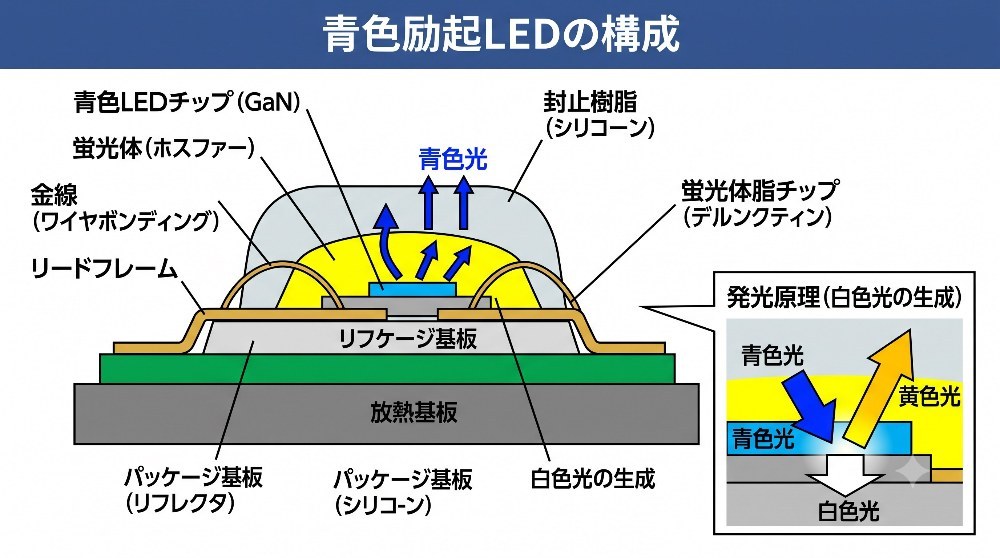 AIによる青色励起LEDの仕組み