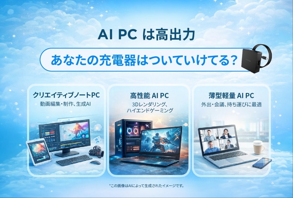 AI PCはGPUよりNPUでの場合、電力が出力が低いかもしれません。