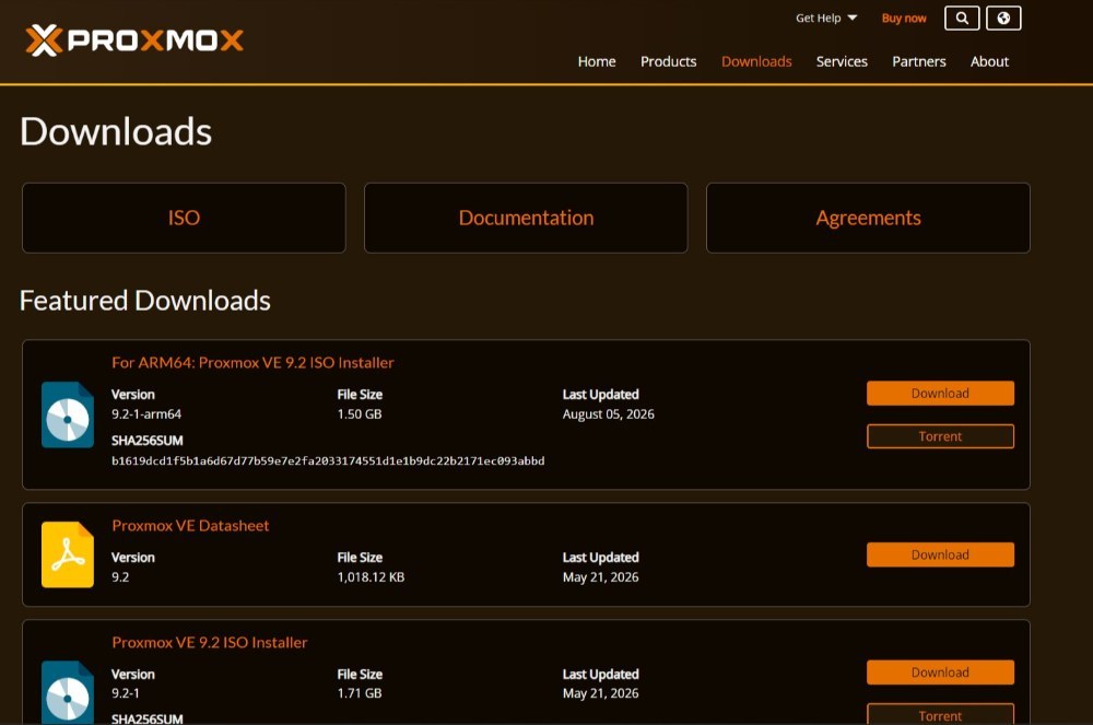 入れる予定だった　Proxmox