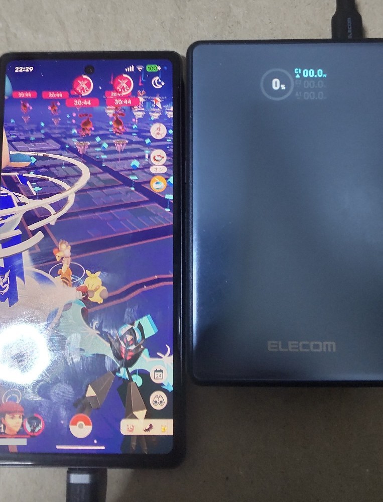 時間22:29、Pixel7a 100%、EC-C62MN 0%、0.0w