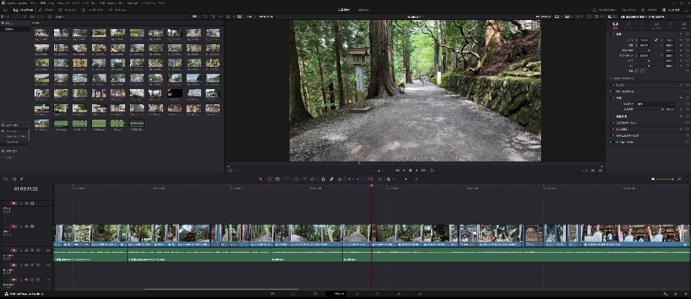 Davinci Resolve編集画面