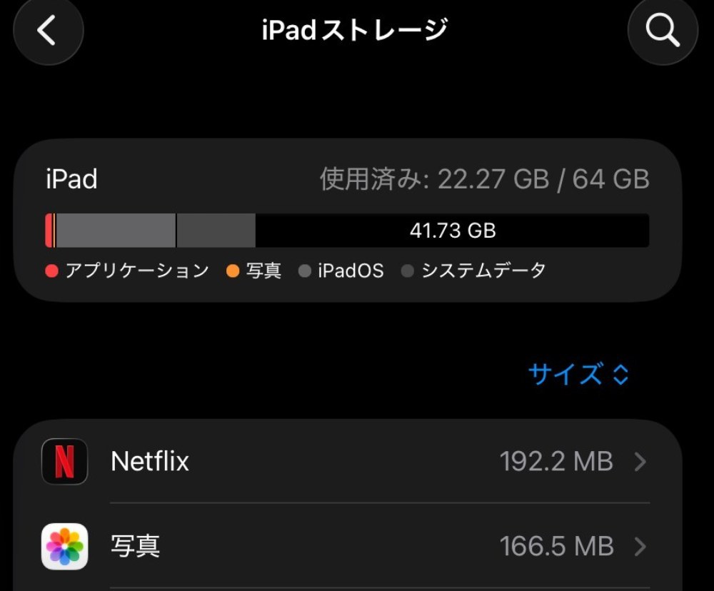 こう見るとゲーム無しならストレージ余裕！（つらい）