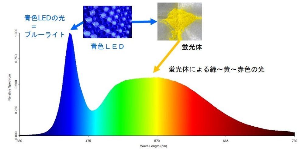 一般的な照明器具のスペクトル（再掲）