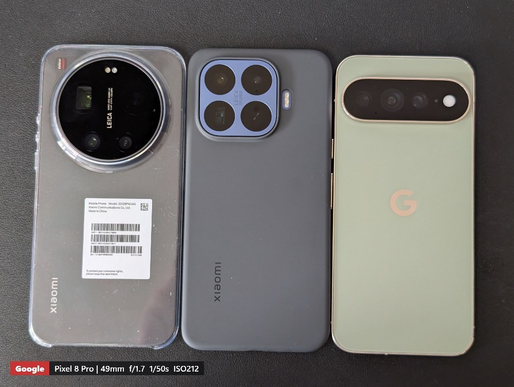 左から、Xiaomi 17 Ultra、Xiaomi 17T Pro、Pixel 11 Pro XL