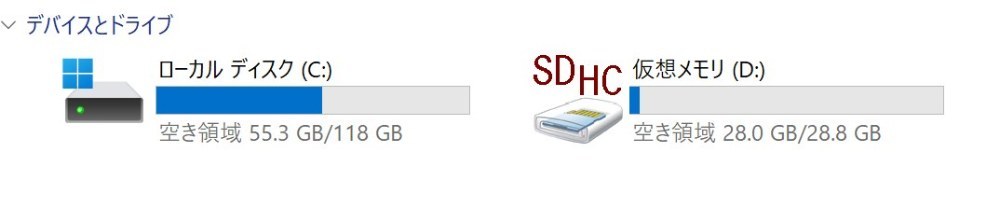 仮想メモリという名のSDHCはSDカードを仮想メモリ化しようとして失敗したやつですｗ