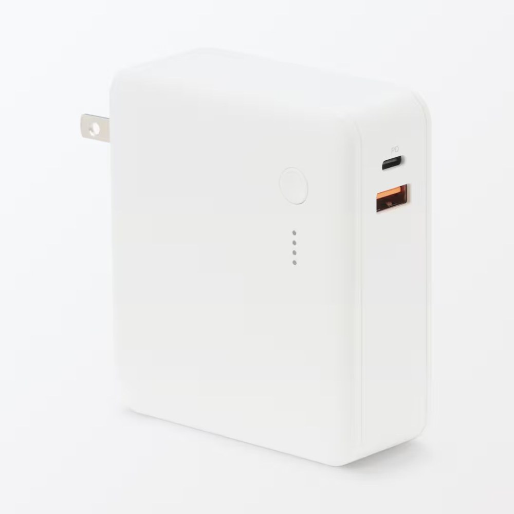 急速充電ができるモバイルバッテリー付充電器 10000mAh USB-C/A MJ-PSMB100 商品番号83825003