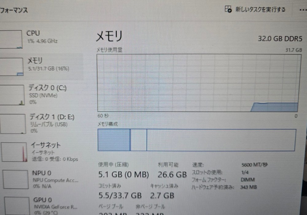 タスクマネージャー画像