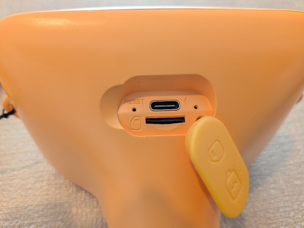背部のUSB-C端子とmicroSDカードスロット