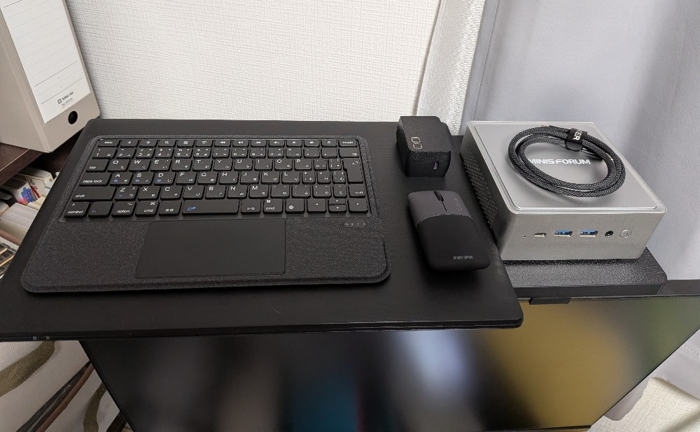 キーボード下にノートPC追加!3kgギリギリでも安定!