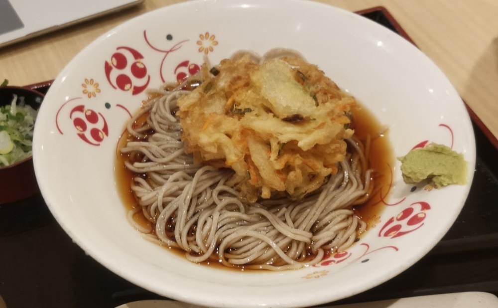 冷やしかき揚げそば