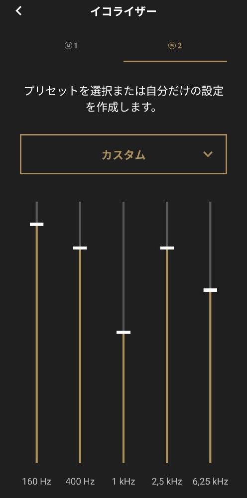 イコライザーで細かく音をカスタマイズ