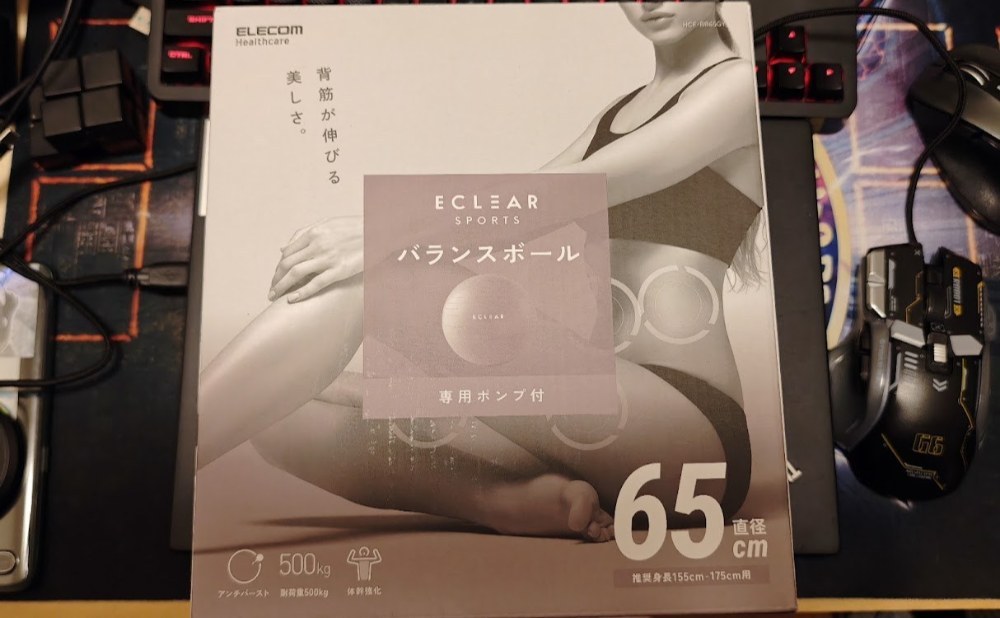 エレコム バランスボール 65cm フィットネス 空気入れ付き グレー HCF-BB65GY