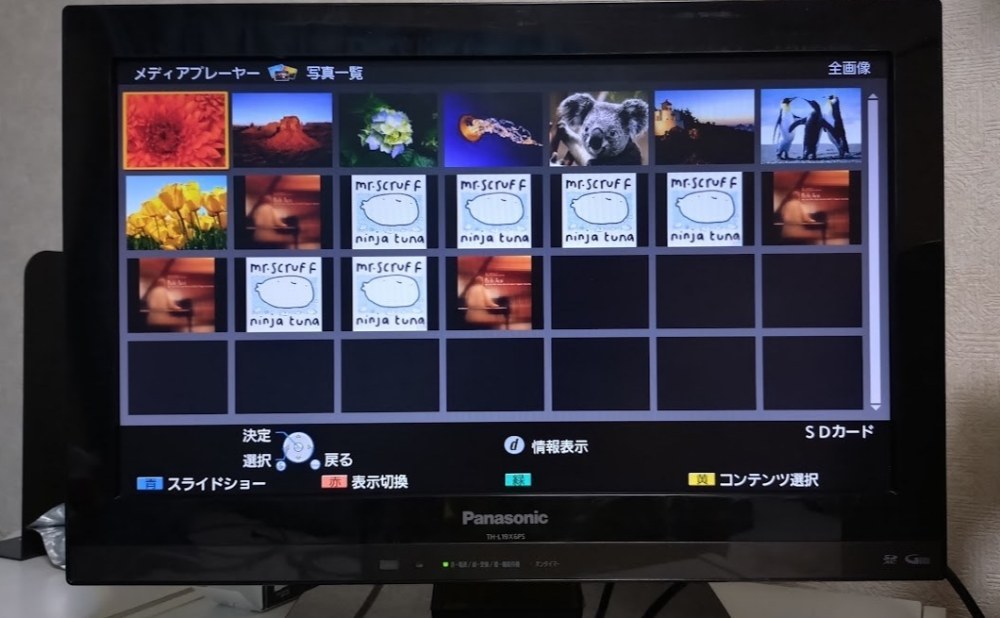 SDカード内の画像を一覧表示中