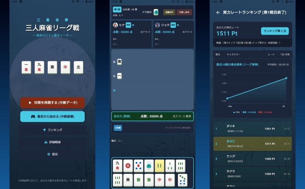 三人麻雀リーグ戦