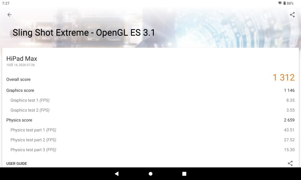 Xiaomi Redmi 14C(MediaTek Helio G81-Ultra)では1195でした