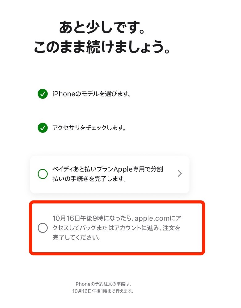 決済完了したらあとは当日を待つのみです(買いません)