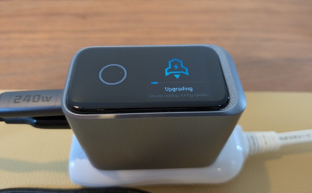 アップデート中の本体