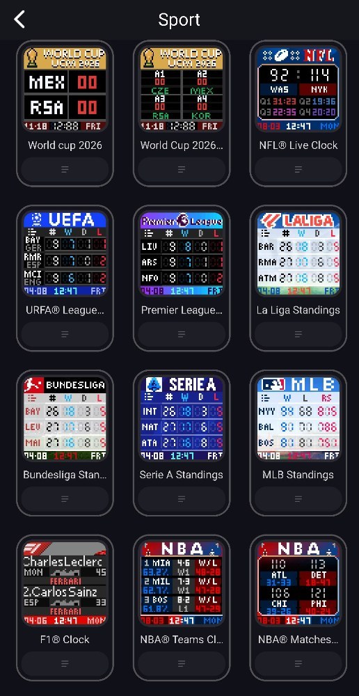 Sportテーマのフェイス一覧