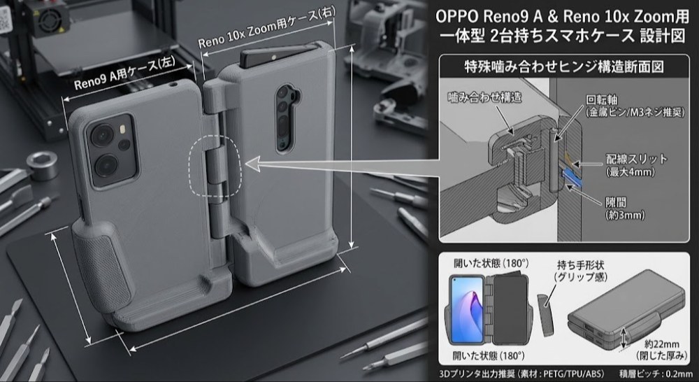 一体系スマホ2台持ちケースが欲しい！