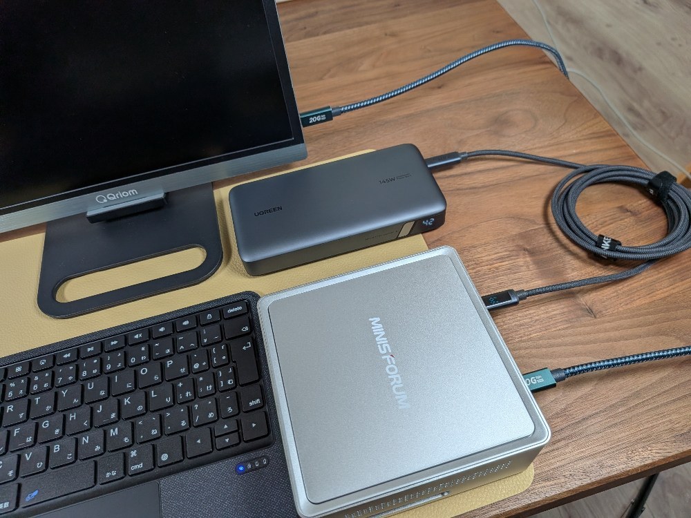 （参考）UGREENのモバイルバッテリーでミニPCが起動できない様子